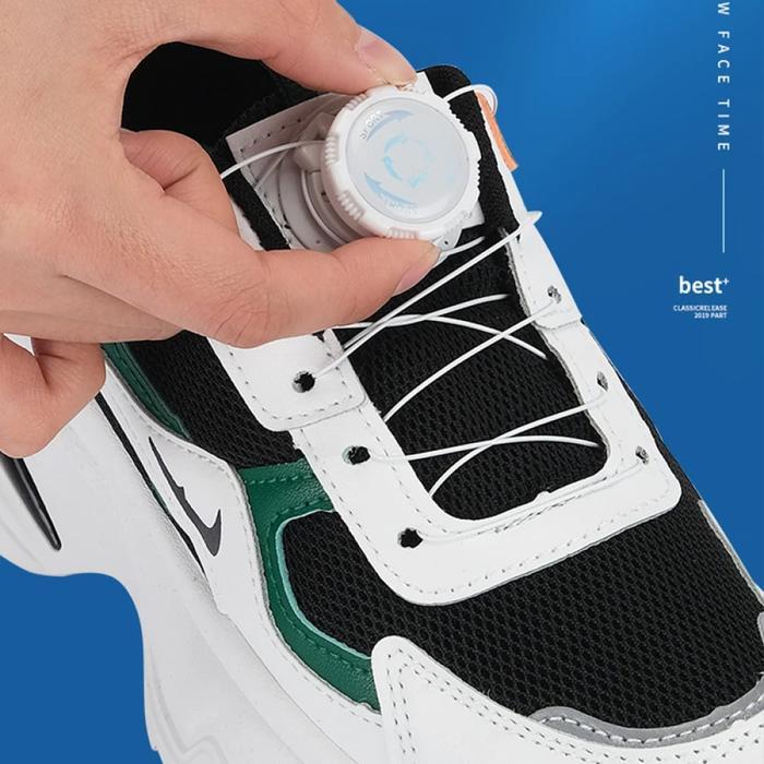 Tali Sepatu Nilon Safety Shoes Tali Putar Automatic Rotating Shoelace Buckle