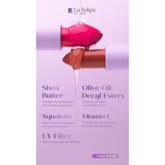 La Tulipe True Color Lipstick Bibir Gloss Lipstik tulip lip glossy stain matte