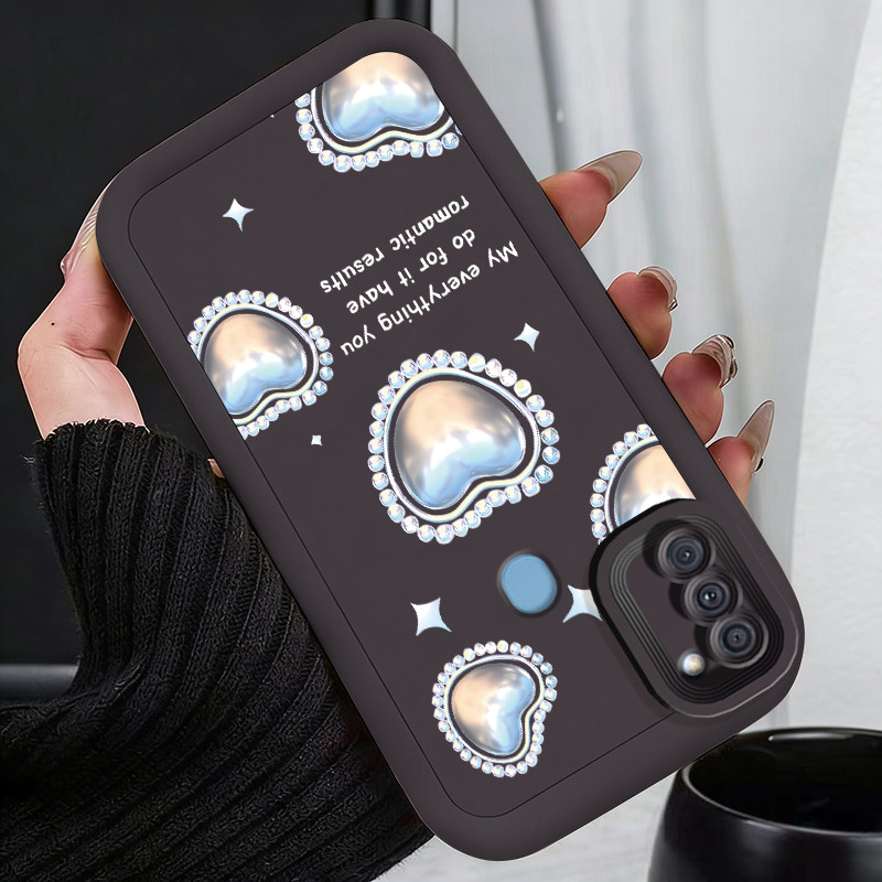 Casing Hp untuk Samsung Galaxy A11 M11 Case Silver Pearl Heart Kasing silikon Cesing Softcase bahan 