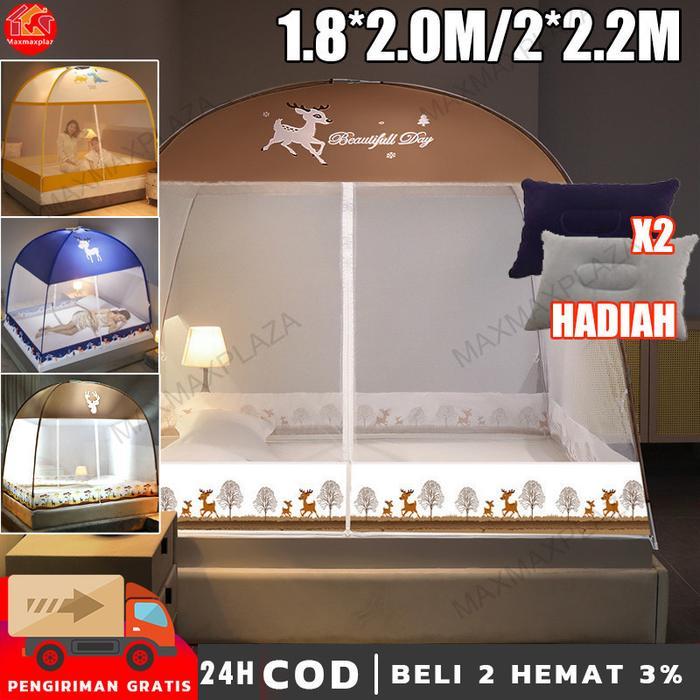2*Bantal GratisKlambu tempat tidur /selambu kamar tidur/kelambu tidur tebal dan kuat