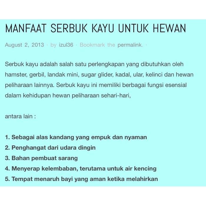 Serbuk Kayu Hamster Kelinci Kucing 350g Serbuk Kayu Kelinci Serbuk Kayu Marmut Alas Kandang Hamster