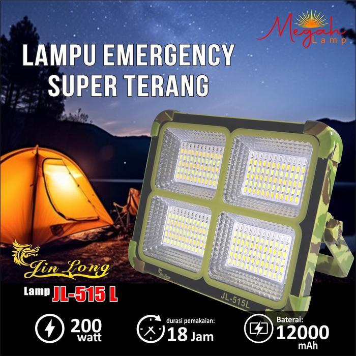 [Garansi 2 tahun] Lampu Sorot JINLONG JL 515L 200W Tenaga Surya / Solar Powered Gantung Camping
