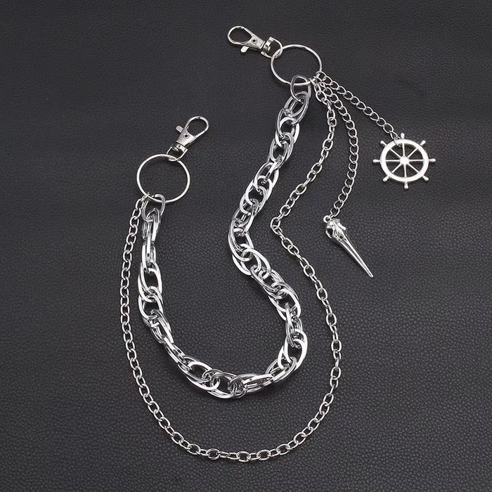 Aksesoris Rantai Celana Jeans Chain Belt Metal Waist Chain Rantai Dompet Unisex Decorative Pants
