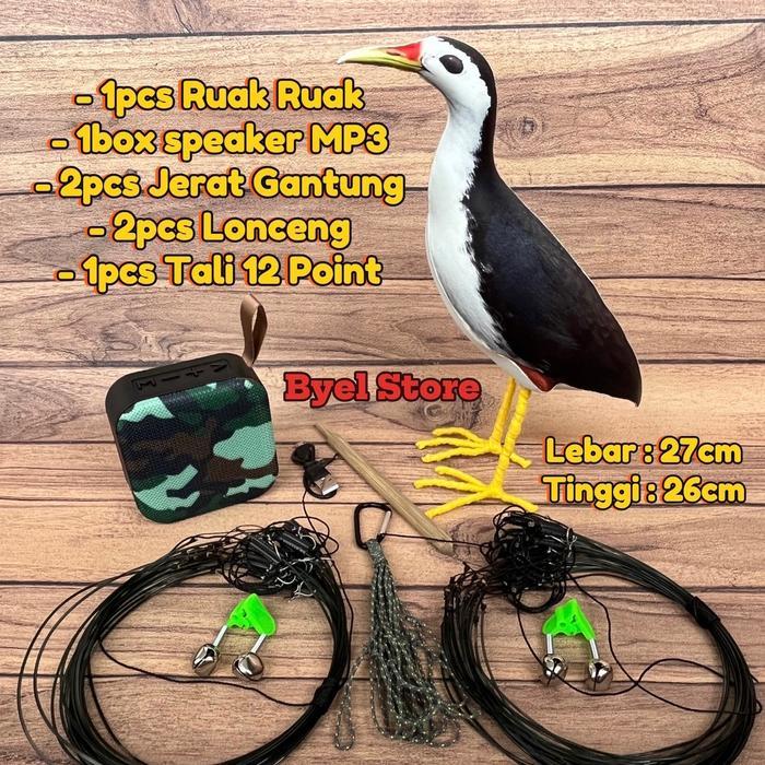 ASLI Komplit Patung Burung Ruak Ruak Kareo Sawah+MP3+Racik+Kerincing Lonceng READY STOCK