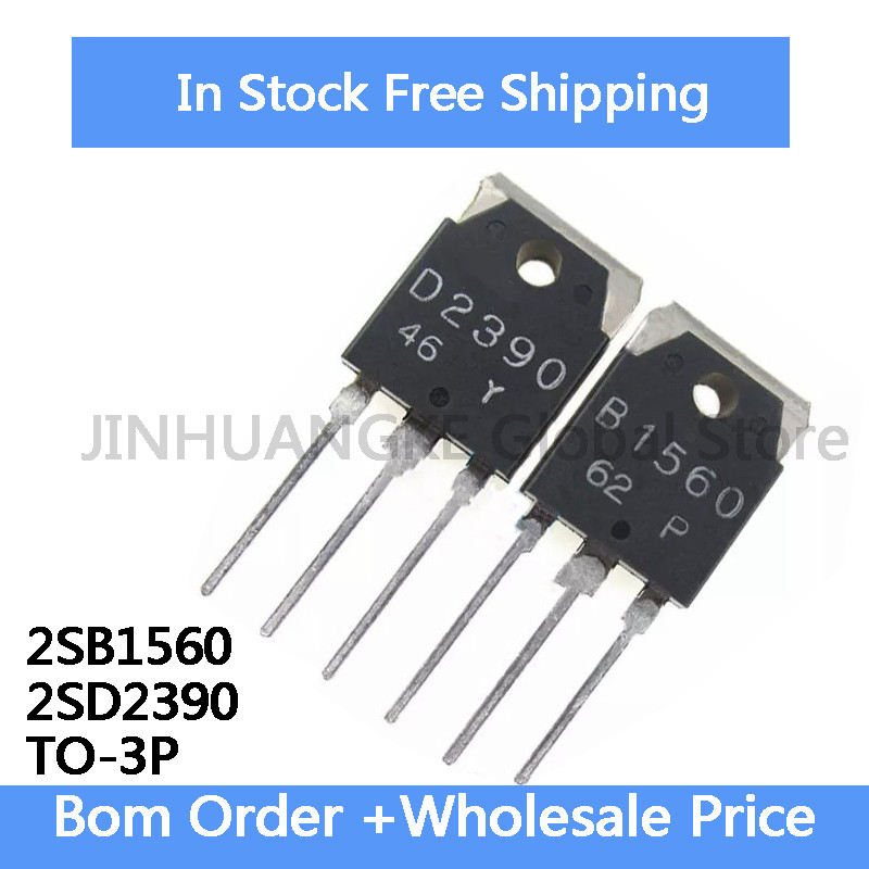 10PCS 2SB1560 2SD2390 Pairs Darlington Transistors B1560 D2390 Audio Pair 10A 150V IC In Stock