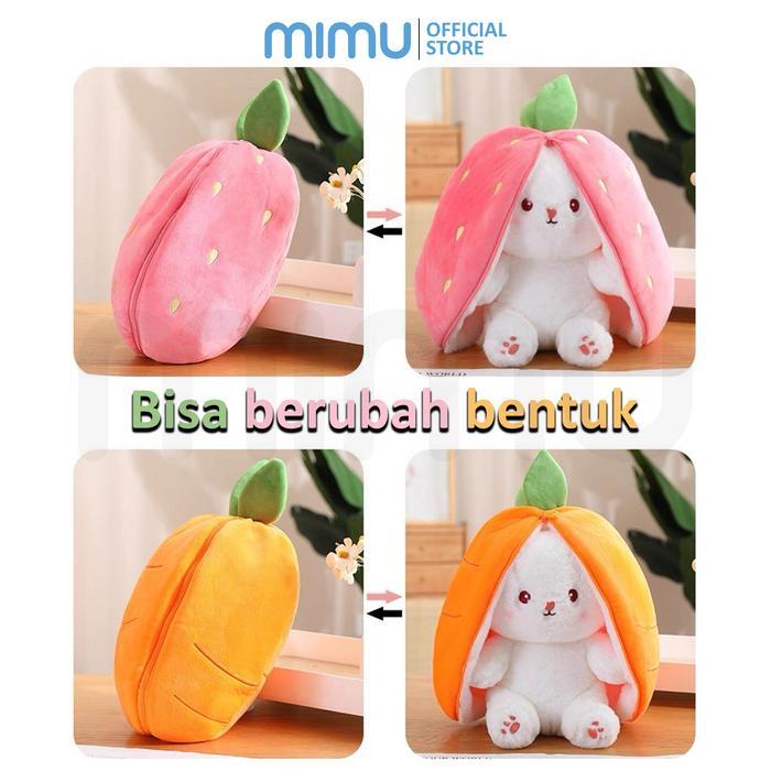 KIDS FRIENDS MIMU Boneka Kelinci Lampu Tidur Bisa Bernapas & Strawberry Boneka Alat Bantu Tidur