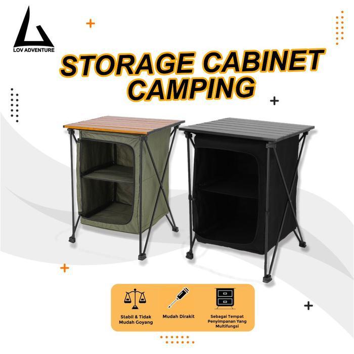 Rak Meja Lipat Camping Plus Penyimpanan - Storage Cabinet Camping Outdoor