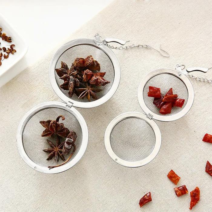Saringan Teh Celup Stainless Steel 5 7 cm Tea Filter Bola Tabung Wadah Seduh Herbal Bumbu Serbaguna