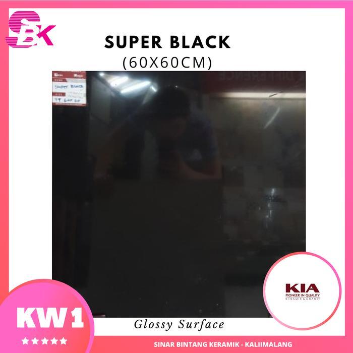 GRANIT HITAM POLOS GRANIT KUBURAN 60X60 SUPER BLACK KIA
