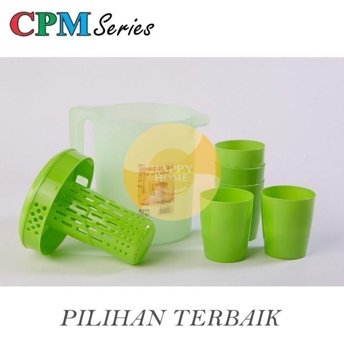 Ada Stok CPM Annabelle Jug Infused Set Plus 5 Cup Eskan Minum Teko Air + 5 Gelas