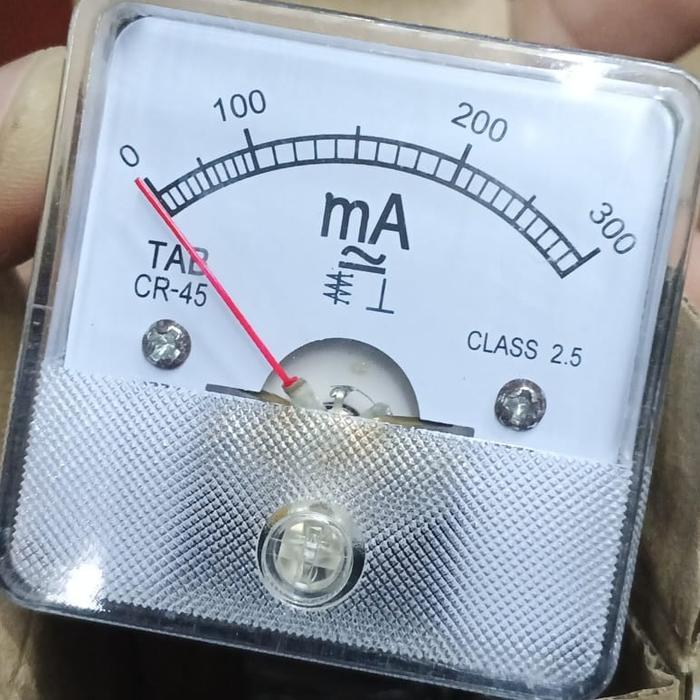 Mitra - Ampere Meter Jarum Cr-45 / Ft-45 Ac/Dc 100Ma / 300Ma / 500Ma Ampere Meter Analog Direct