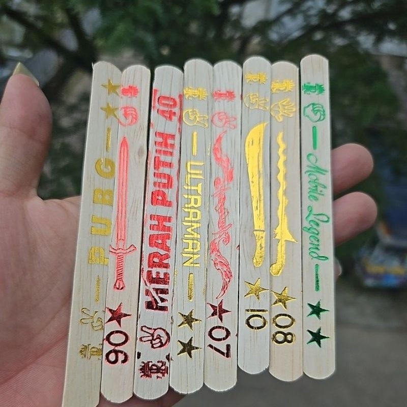 stik sablon emas 90 pcs / stik adu gebrak / mainan stik adu