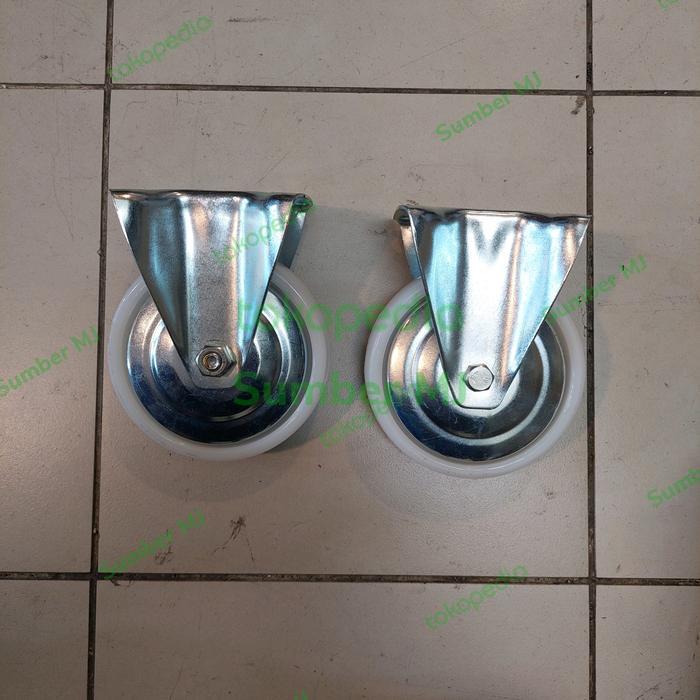 Roda Troli Etalase Nylon 5 inch Fix sepasang