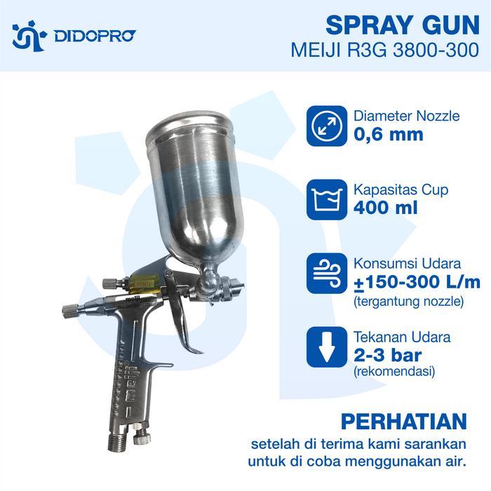 spray gun MEIJI R3 G tabung atas taiwan alat cat semprot kompresor