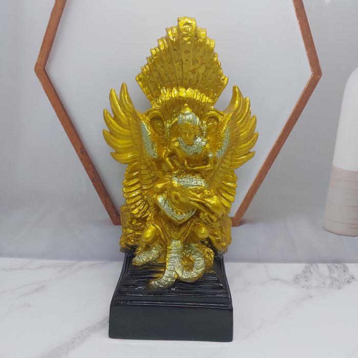 Miniatur Patung Garuda Wisnu Kencana GWK Bali Warna Emas Tinggi 23 cm Dekorasi Etnic