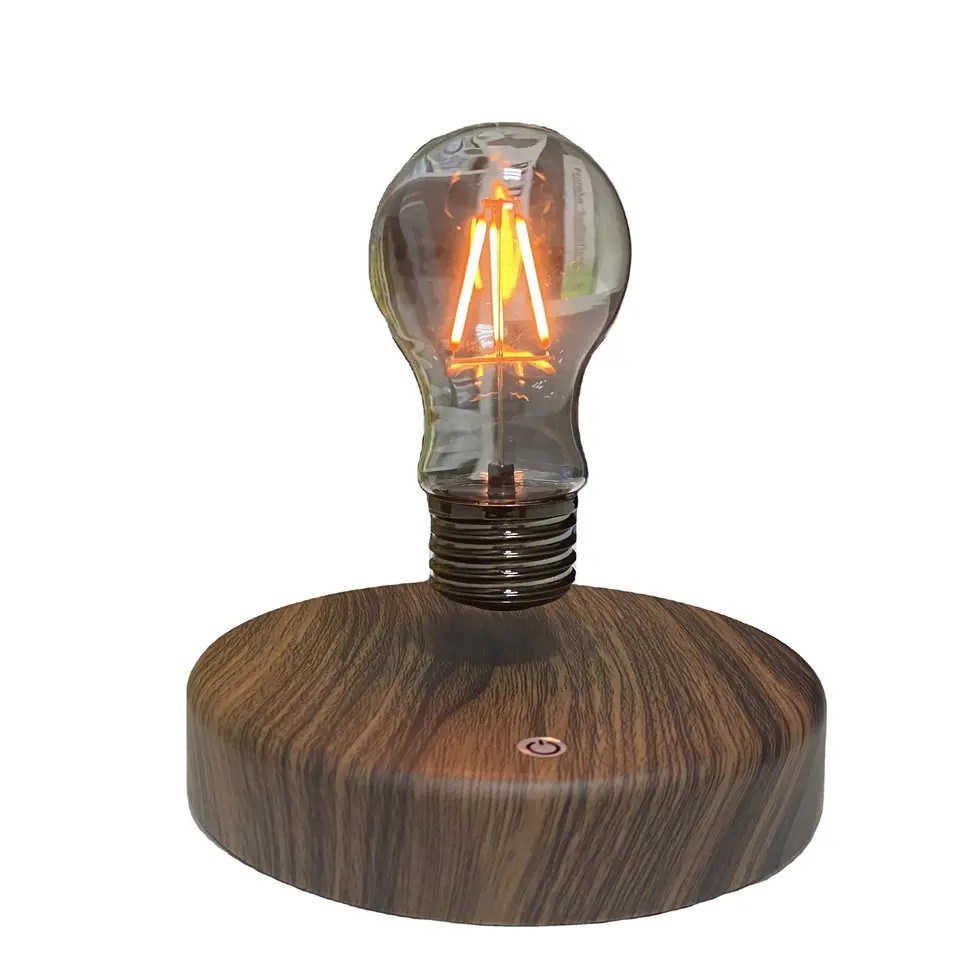 . Levitating Desk Table Lamp Magnet Lamp Floating Light Led Lamp Wood -