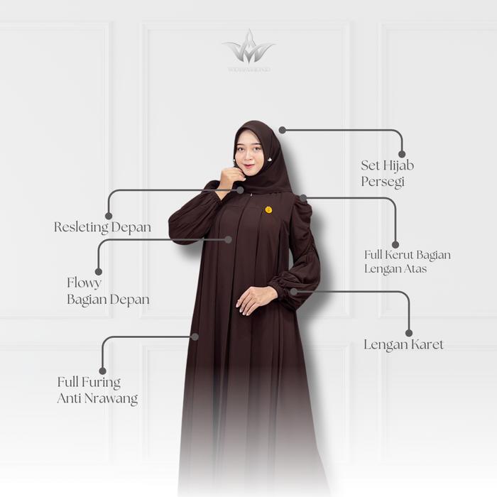 Gamis Remaja - Gamis Maxi - Gamis Busui - Zahra Dress Set Hijab Ceruty Babydoll Premium By Widya