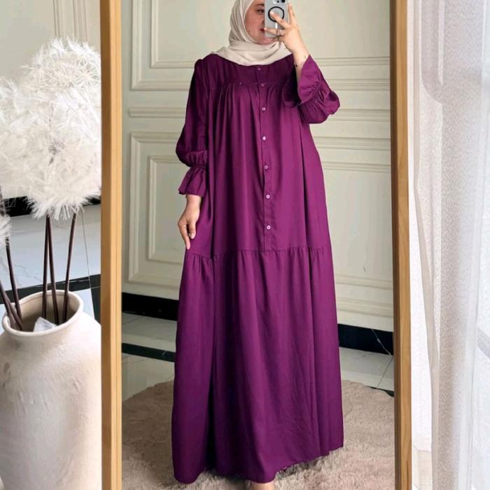 Gamis Syafara Rayon Twill Premium Gamis Simple Modern Rayon Polos Jumbo Ld 110Cm Dan Ld 120Cm Dress