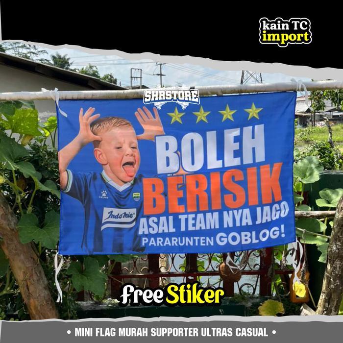 (Cod) Bendera Termurah Persib Bandung Versi Kata Kata Mini Flag Murah Persib Bandung Bobotoh