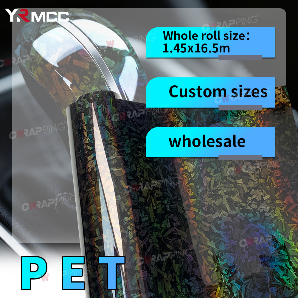 Exterior Styling Car Foiling 145cmx200cm Vinyl Paper for Car Tuning Stickers Black Laser Rainbow