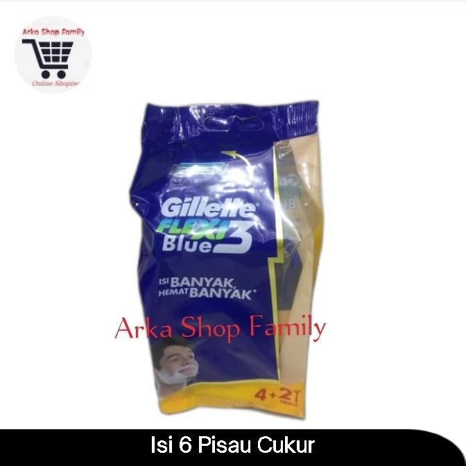 GILLETTE Blue 3 Flexi isi 6 4+2 Razor Pisau Cukur