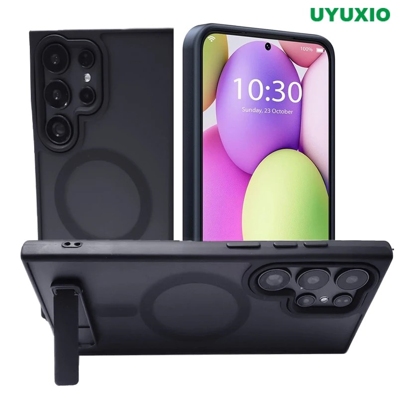 UYUXIO Magnetic Stand Mobile Phone Case for Samsung Galaxy S26 S25 Ultra S24 S23 FE S22 Cover with