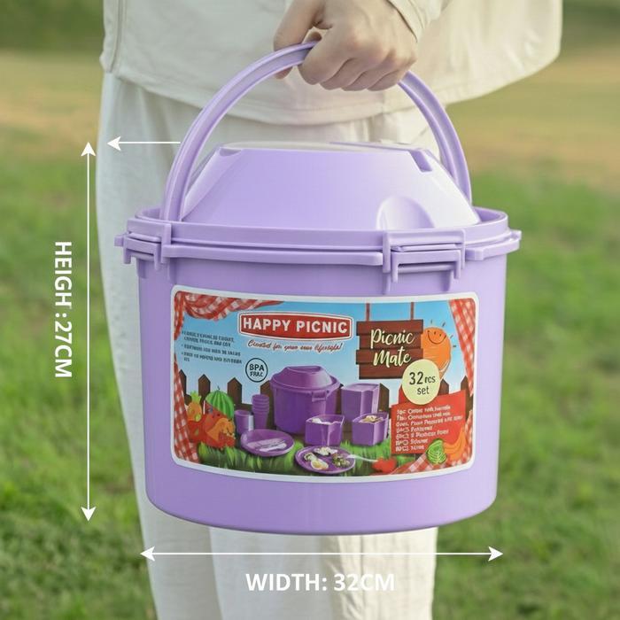 Bisa Grab Ready Siap Kirim 32 In 1 Picnic Set Rantang Piknik Tupperware Set Rantang Pinkik Set