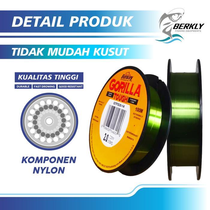 BISA COD BERKLY Tali Pancing Berkley Gorilla 100m Hijau Bahan Nilon Ikan Mancing