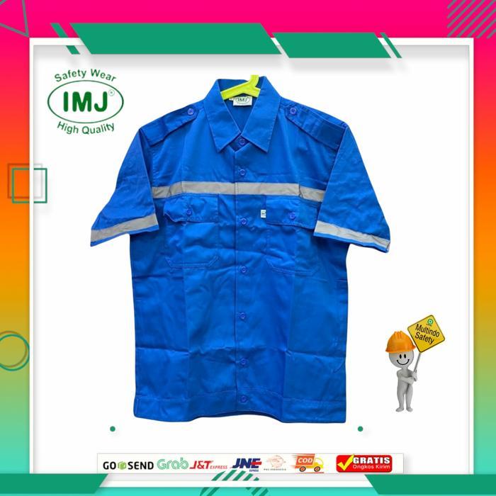 Safety Imj Wearpack Baju Safety Atasan Lengan Pendek Wearpack IMJ Biru Pertamina Wearpack Atasan Len