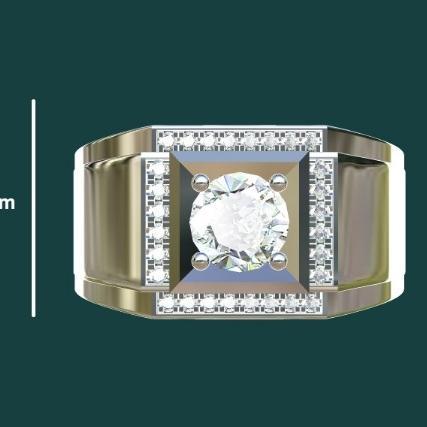Cincin Custom Berlian Lab Grown Pria Logam Perak Emas Palladium