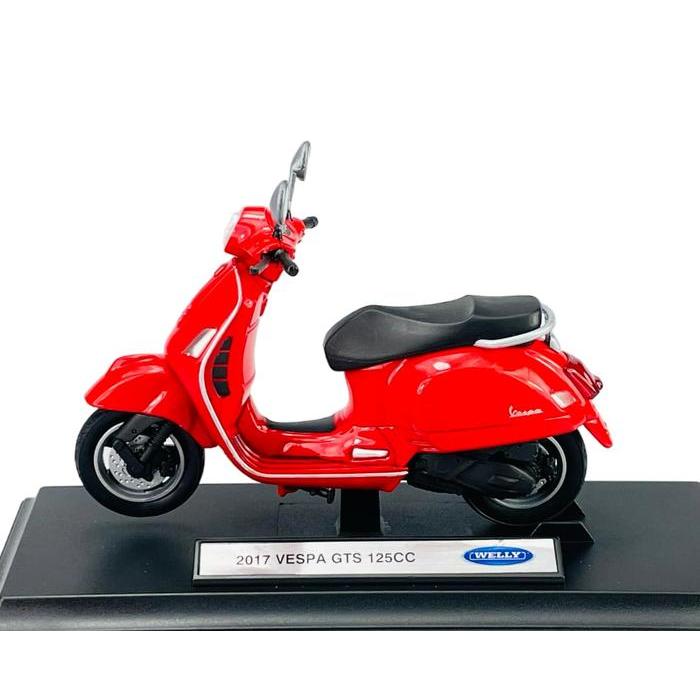 Welly Vespa GTS 125CC 2017 Diecast Motor Skala 1/18