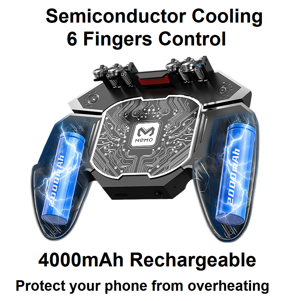 MEMO Semi-conductor Cooling Mobile Game Handle 6-Finger Controller DL88 DL100 Rechargeable Cooling