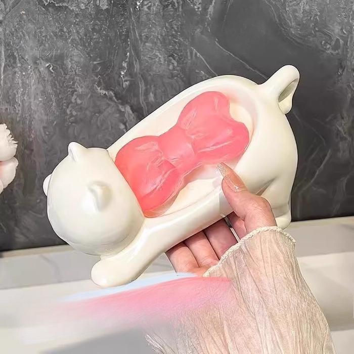KOTAK SABUN PLASTIK KUCING TEMPAT KOTAK /SABUN BATANG TRAVEL KOTAK WADAH SABUN BATANG MANDI BATH