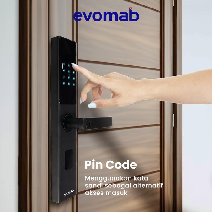Evomab Smart Door Lock Kunci Pintu Digital Fingerprint Kartu Edlk-Mk1C