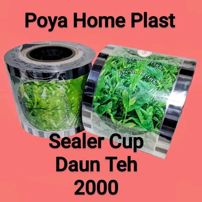 Ada Stok 2000 Cup Daun Teh Lid Cup Sealer ; Plastik Seal Cup Motif Daun Teh Isi 2000 Cup