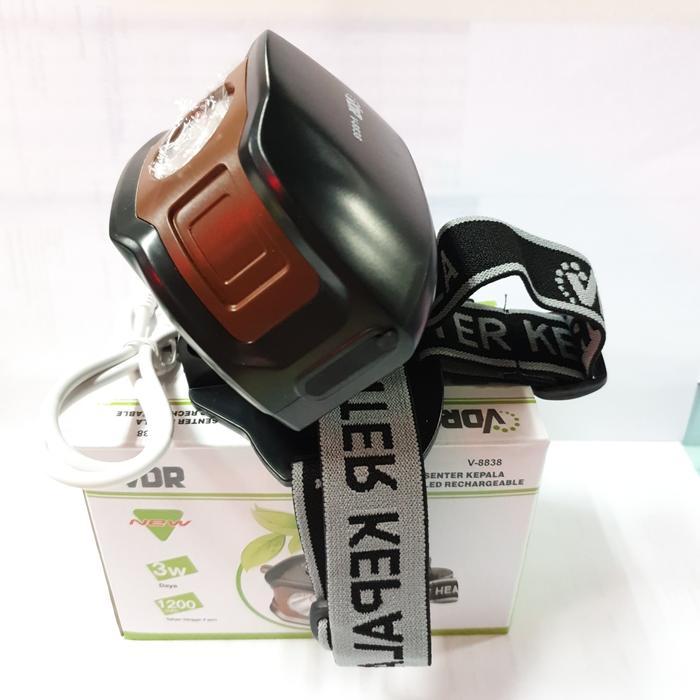 Lampu senter kepala VDR V-8838 3W Led