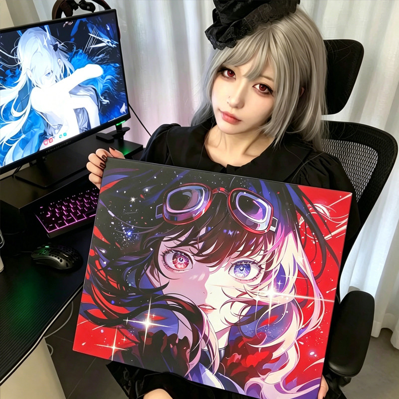 Skypad Anime Girls Glass Mouse Pad ATK Crimson SORA YUME Frosted Surface Desktop Mat Tempered FPS