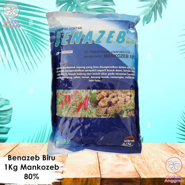 ` Fungisida Benazeb 87 WP 1 KG Fungisida Kontak Mancozeb biru