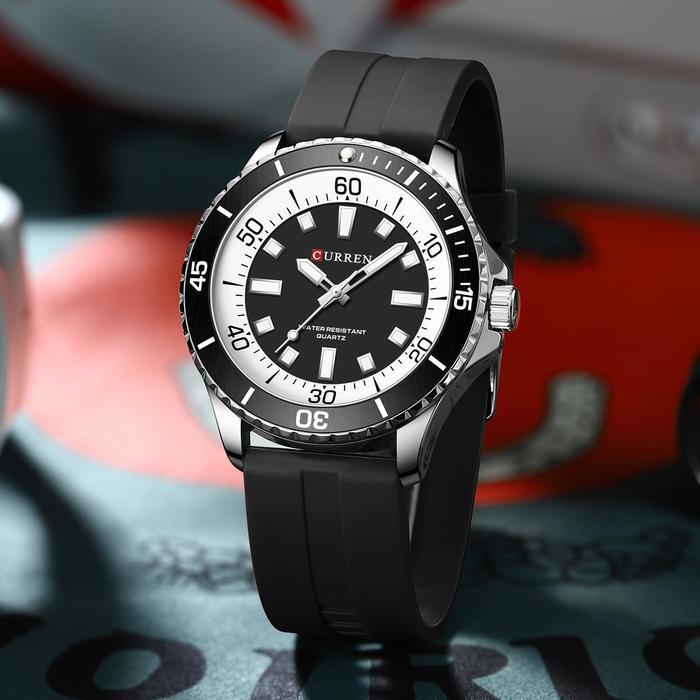 8448 Jam Tangan Bulat Tahan Air Unisex Jam Tangan Pasangan Jam Tangan Pria Jam Tangan Wanita Kaca