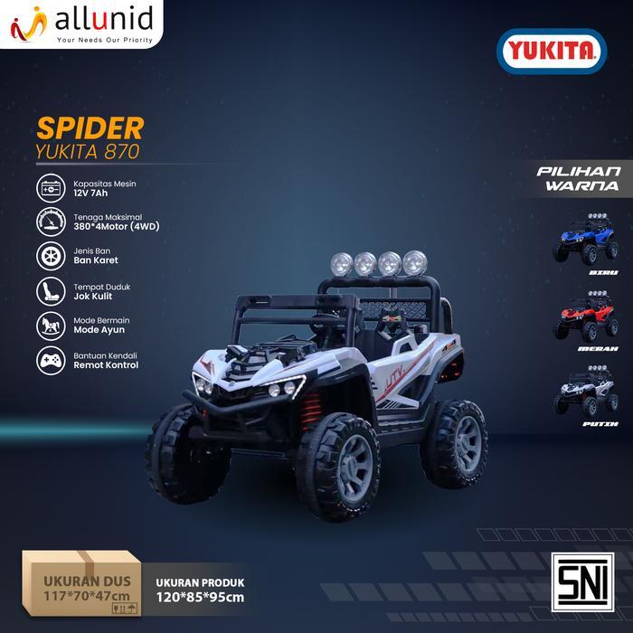 Mainan Anak Mobil Aki SPIDER - YUKITA 870 - Putih - Putih