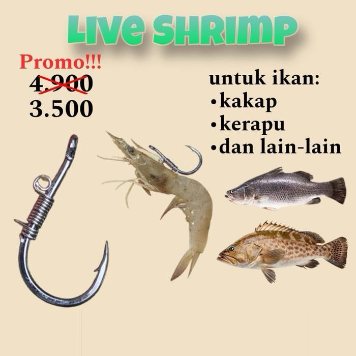 Mata kail pancing untuk udang hidup mancing di laut dan sungai muara udang tetap hidup [MDL 1]