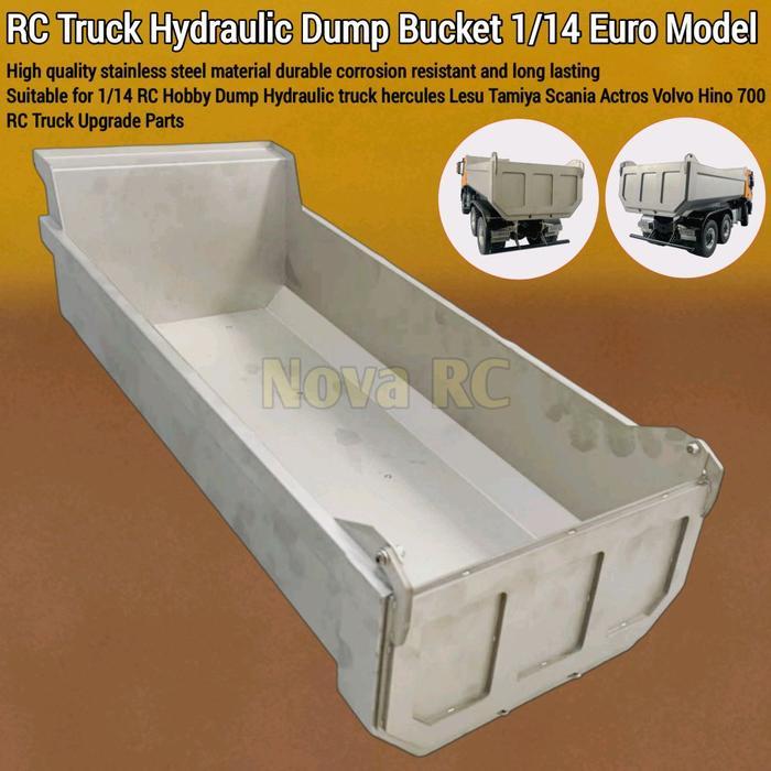 RC Truck Hydraulic Dump Bucket Euro Model cocok untuk truk dump 1/14 hercules lesu tamiya Scania