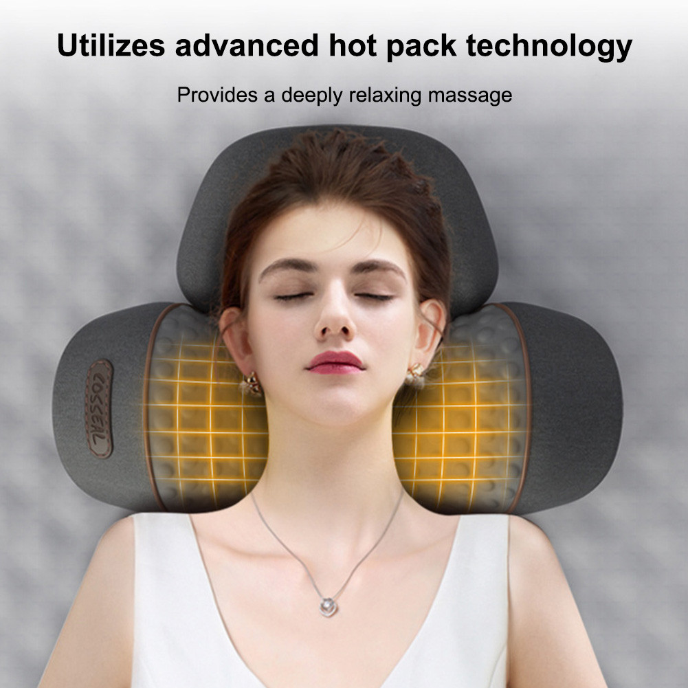 Neck Massager Ergonomic Neck Massager Pillow Heat & Vibration Shoulder Massager Pillow