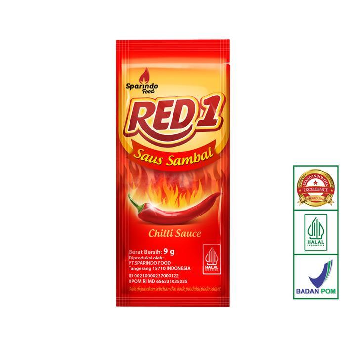 NEW RED1 Saus Sambal 9gr (24 sachet x 9 gram)