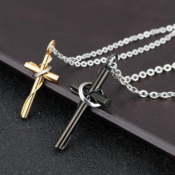 Kalung Couple Salib Titanium. Best Seller Tbk