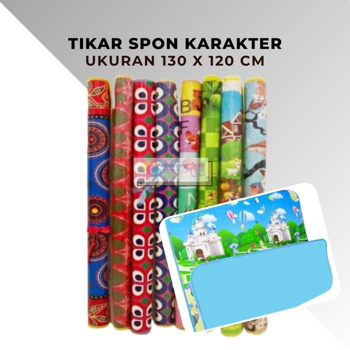Tikar Tiker Lipat Piknik Plastik Lantai Spon Ukuran 130x120 cm Murah