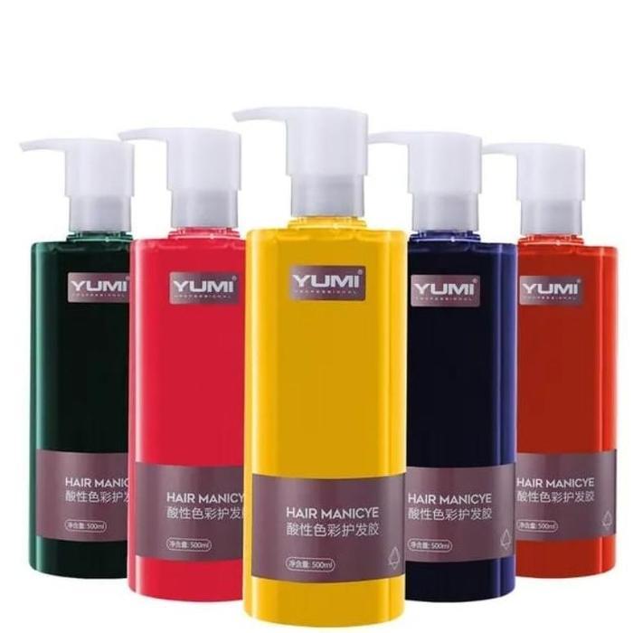 YUMI Hair Color Manicure YUMI Tanpa Campuran 500 ML Pewarna Rambut Semi Permanen Aman untuk Kulit
