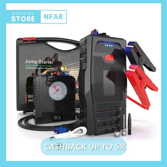 Jumper Aki Mobil Power Bank Booster Aki Pompa Ban Jump Start Portable