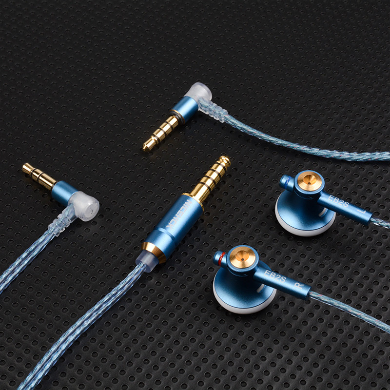 NICEHCK EB2S PRO 3.5/4.4mm Plug Microphone Flat-Head Earbud HIFI Wired Earphone 15.4mm LCP Diaphragm
