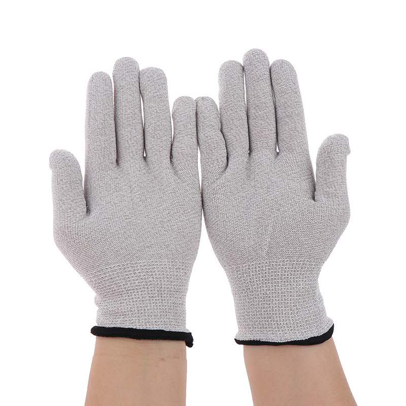 Conductive Silver Fiber Glove Massage Electro Shock Bio Gloves With Wire For Pulse Massager Electric